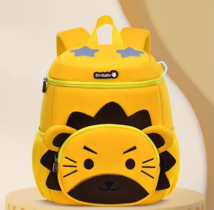 Yellow Tiger Cute Animal  Kids Backpack - Lightweight Toddler School Bag - Soft 3D Cartoon Daypack for Kindergarten & Childcare- Boys Girls Ages 1-3 - Image 1