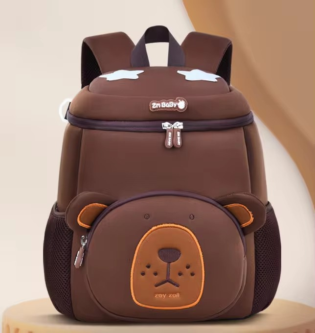 Coffee Bear Cute Animal  Kids Backpack - Lightweight Toddler School Bag - Soft 3D Cartoon Daypack for Kindergarten & Childcare- Boys Girls Ages 3-6 - Image 1