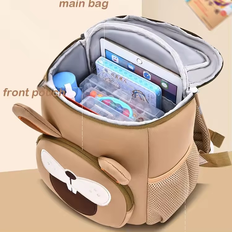 Coffee Bear Cute Animal  Kids Backpack - Lightweight Toddler School Bag - Soft 3D Cartoon Daypack for Kindergarten & Childcare- Boys Girls Ages 3-6 - Image 3