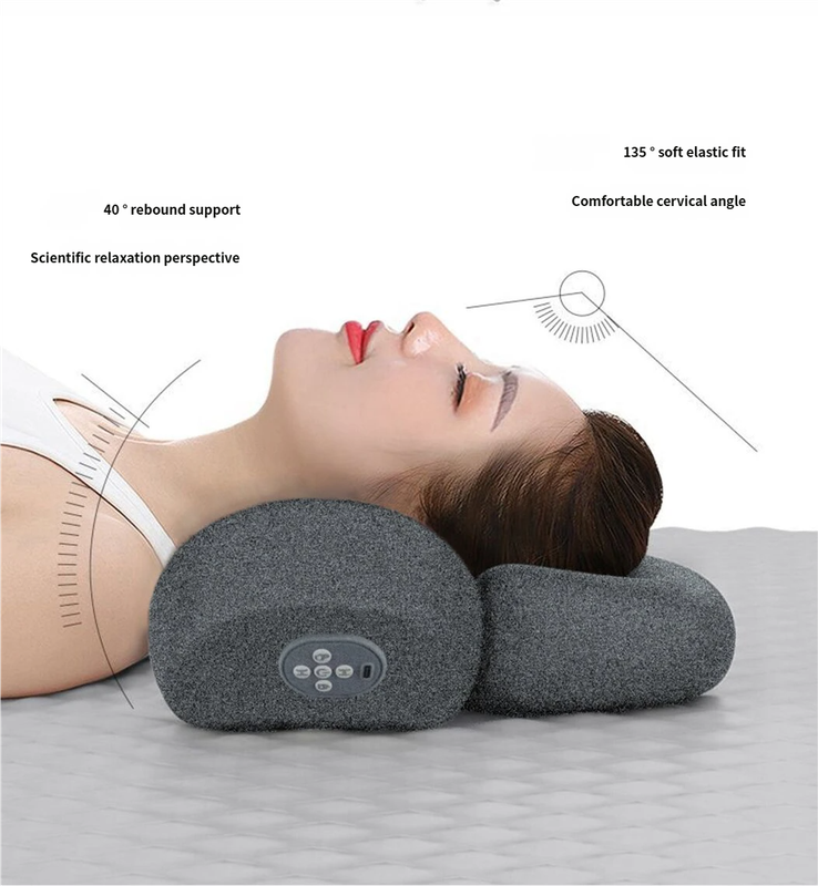USB-Powered Memory Foam Neck Pillow, Electric Cervical Neck Massage Pillow with 15-Minute Timer - Ergonomic Contoured Sleep Aid Cushion - Image 3