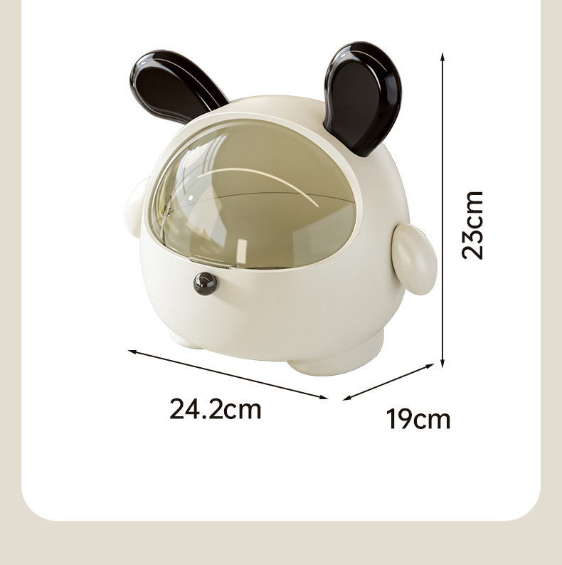 2PCS Yellow-Eared Cute Puppy Desktop Bin with Lid - Mini Trash Can & Storage Organiser - Kawaii Office Decor for Vanity & Home Office - Image 6