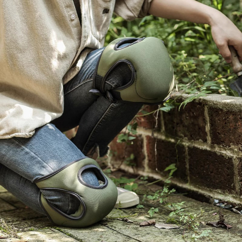 Professional Neoprene Garden Knee Pads - Adjustable Elastic Cushioned Protection for Gardening, Flooring, Housework and Outdoor Landscaping - Green 2 Pairs - Image 3