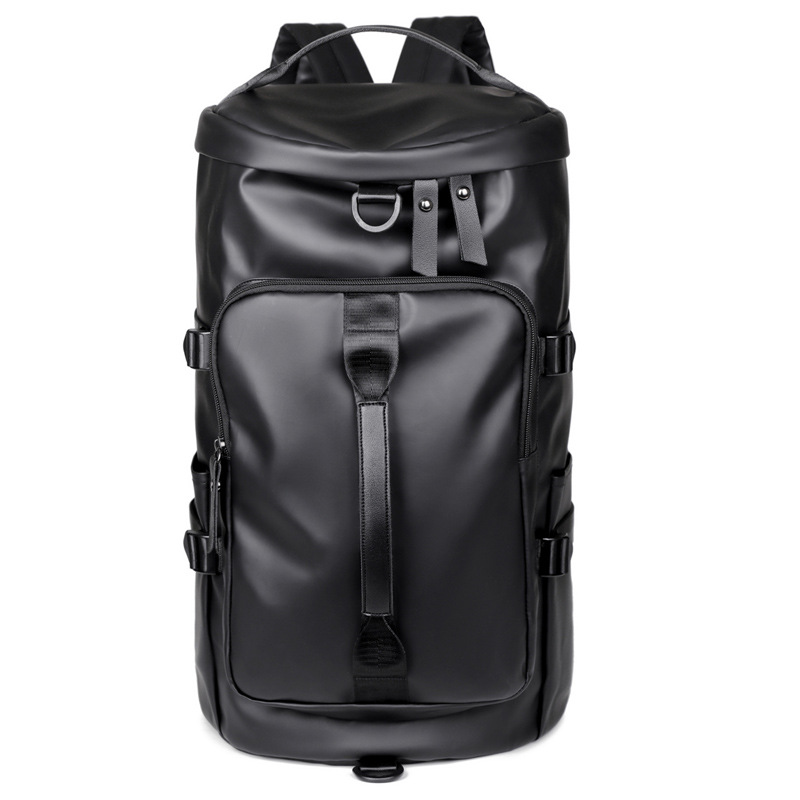 Black Large Capacity Men's Travel Backpack with Shoe Compartment - Water-Resistant Coated Fabric Business Weekender Bag - Casual Duffel Backpack with Dry-Wet Separation for Gym, Hiking, and 14-Inch Laptop - Image 1