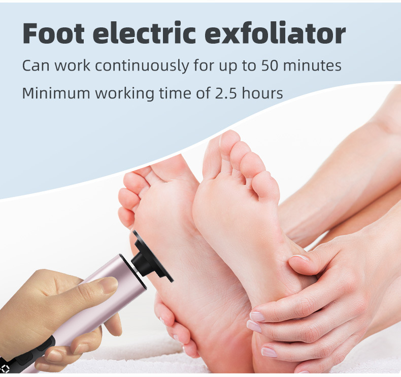 Rose Gold Professional 2-in-1 Electric Foot Callus Remover and Manicure Kit - 9 Speeds Rechargeable Electronic Foot File with LCD Display - Professional Pedicure Tool for Dead Skin and Nail Care - Image 7