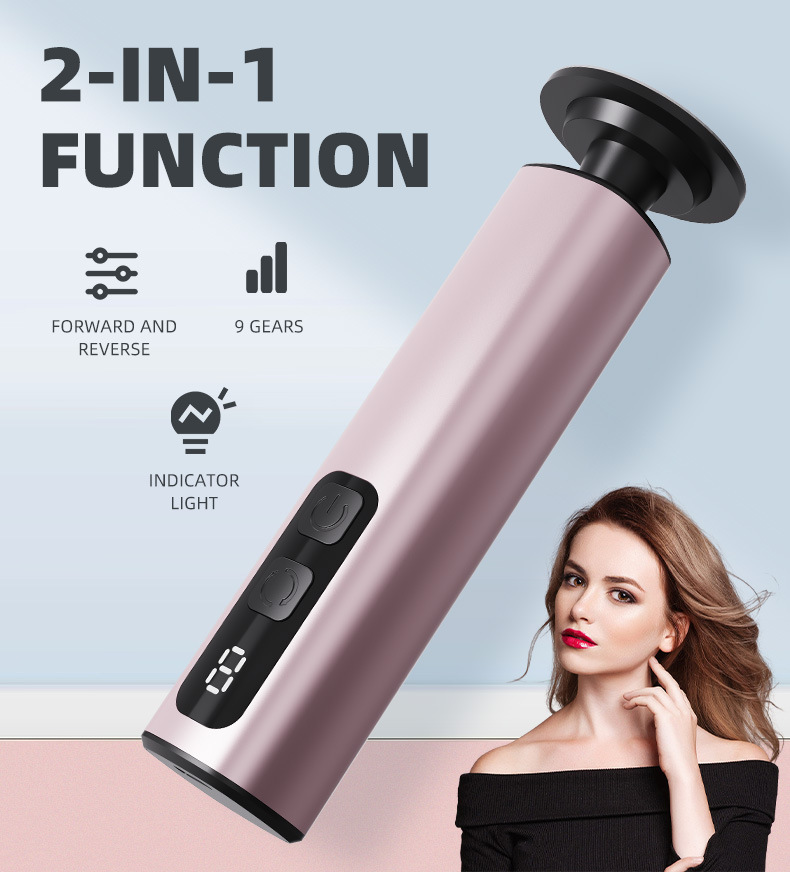 Purple Professional 2-in-1 Electric Foot Callus Remover and Manicure Kit - 9 Speeds Rechargeable Electronic Foot File with LCD Display - Professional Pedicure Tool for Dead Skin and Nail Care - Image 2