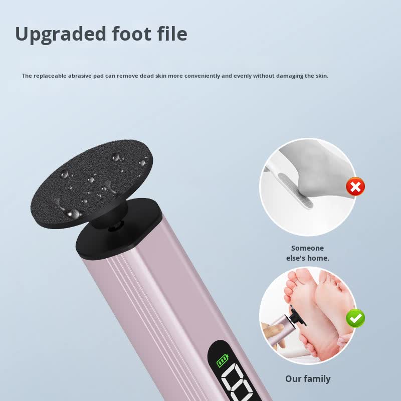 Purple Professional 2-in-1 Electric Foot Callus Remover and Manicure Kit - 9 Speeds Rechargeable Electronic Foot File with LCD Display - Professional Pedicure Tool for Dead Skin and Nail Care - Image 3