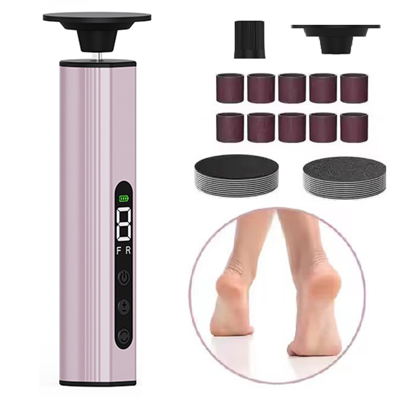 Rose Gold Professional 2-in-1 Electric Foot Callus Remover and Manicure Kit - 9 Speeds Rechargeable Electronic Foot File with LCD Display - Professional Pedicure Tool for Dead Skin and Nail Care - Image 1