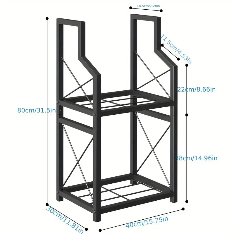 Heavy Duty 2-Tier Firewood Rack - Vertical Log Holder for Indoor Fireplace and Outdoor Fire Pit - Modern Metal Wood Storage Organizer for Camping, Patio, and Living Room - Image 5