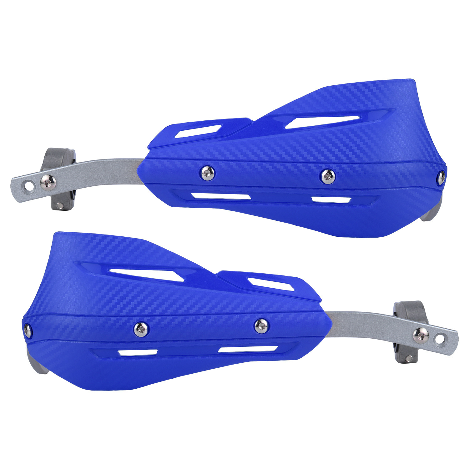 Professional Universal Motorcycle Handguards for Honda CC110 Cross Cub - Heavy Duty Aluminum Alloy Anti-Collision Brush Guards, Carbon Fiber Style Handlebar Protectors for Dirt Bikes and Off-Road Motorcycles - 1 Pair—Blue - Image 1
