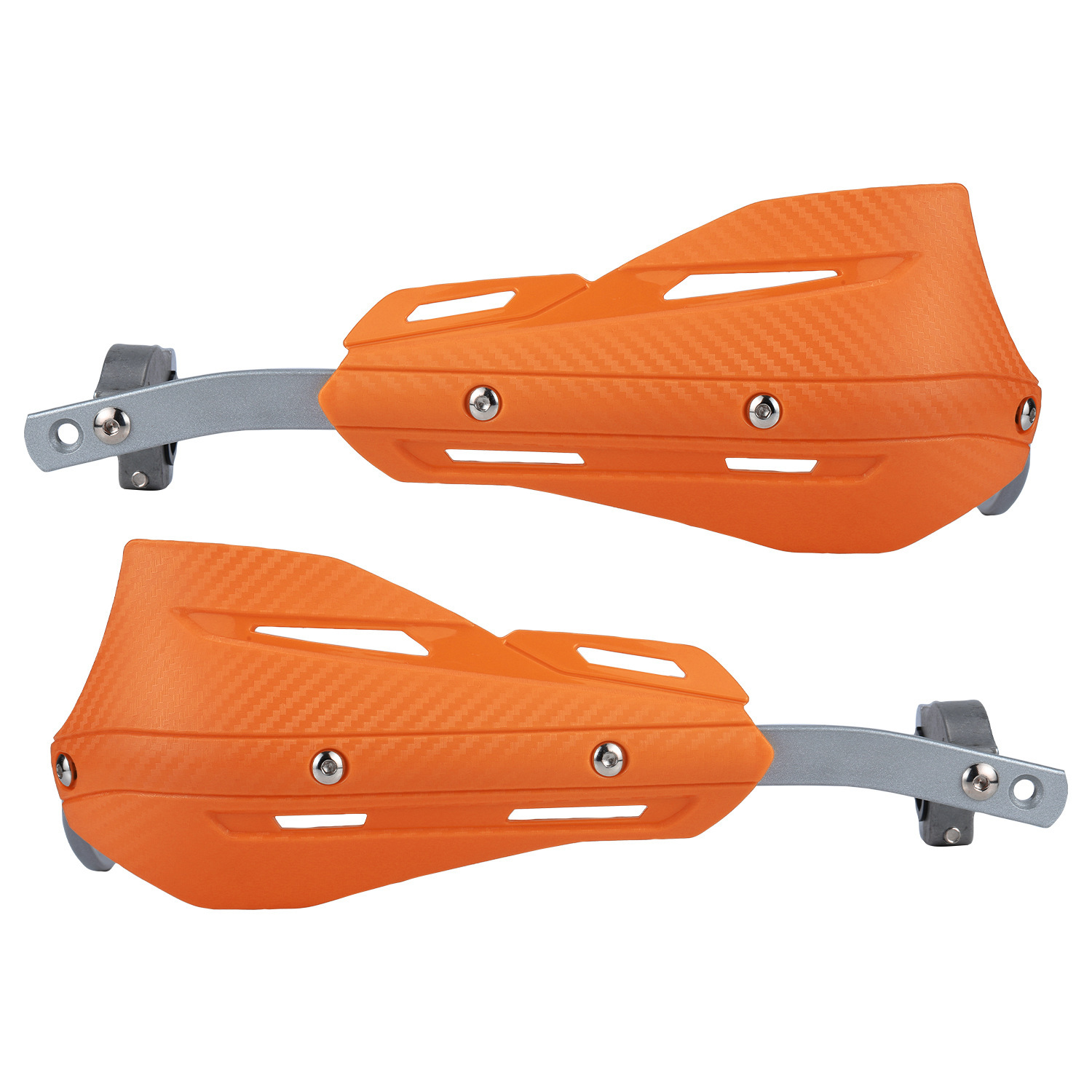 Professional Universal Motorcycle Handguards for Honda CC110 Cross Cub - Heavy Duty Aluminum Alloy Anti-Collision Brush Guards, Carbon Fiber Style Handlebar Protectors for Dirt Bikes and Off-Road Motorcycles - 1 Pair—Orange - Image 1