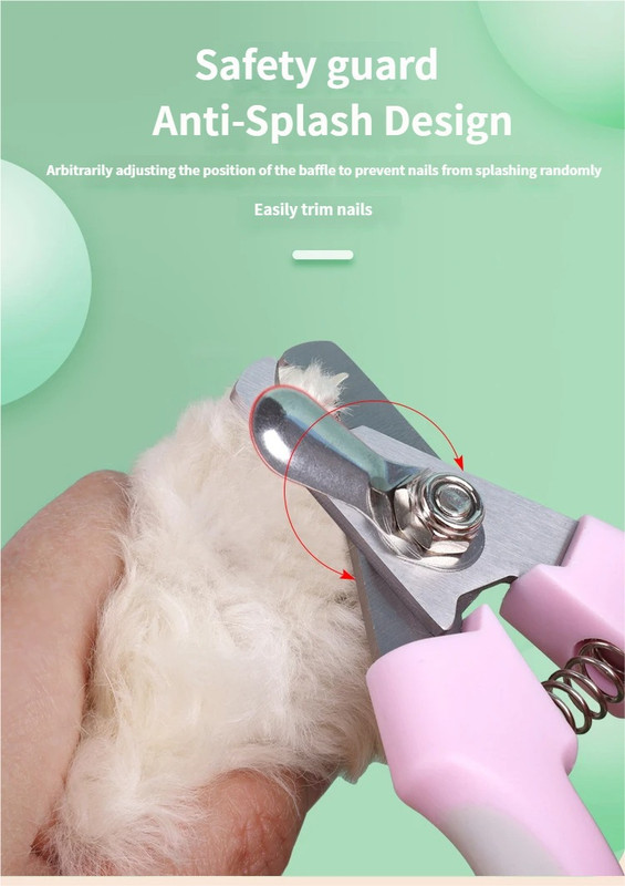 3 PCS Purple Professional Pet Nail Clippers for Dogs and Cats - Sharp Stainless Steel Blades with Safety Guard and Anti-Splash Baffle - Ergonomic Non-Slip Handle for Safe and Easy Grooming - Image 6