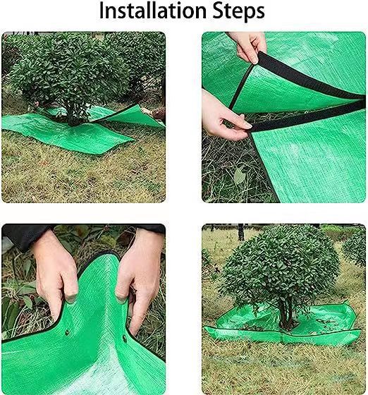 Garden Leaf Collection Tarp with Center Hole - 78.7 Inch - Image 4