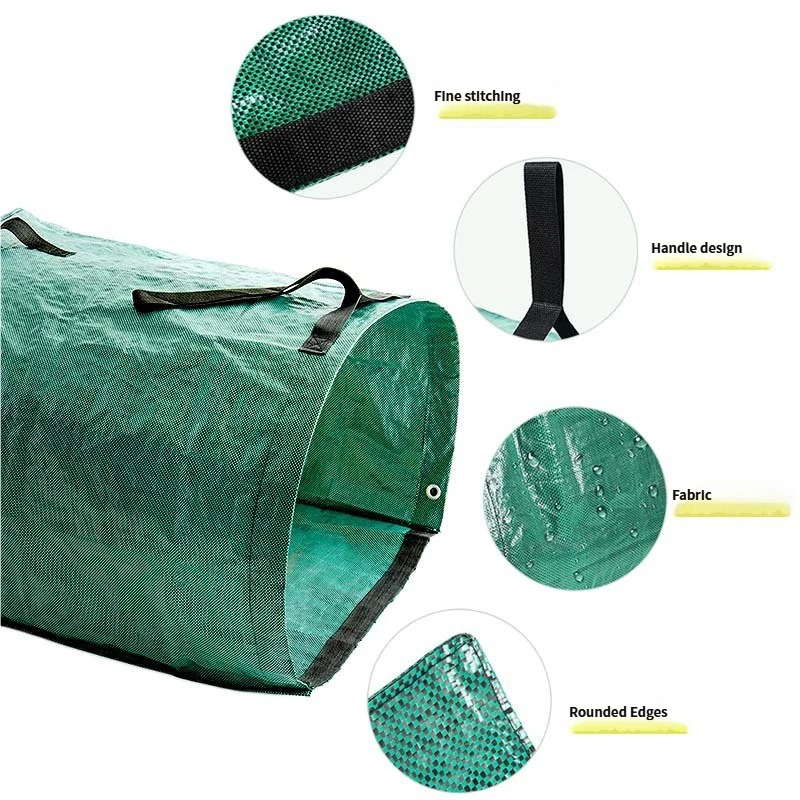 Heavy Duty Horizontal Garden Leaf Collection Bag - Large Capacity Waterproof Waste Scoop Tarp with Reinforced Handles for Lawn Debris, Grass, and Yard Cleanup - Image 3