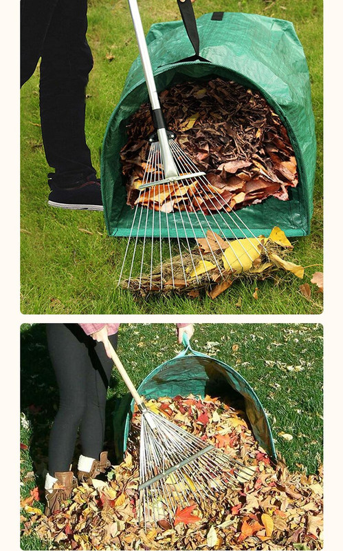 Heavy Duty Horizontal Garden Leaf Collection Bag - Large Capacity Waterproof Waste Scoop Tarp with Reinforced Handles for Lawn Debris, Grass, and Yard Cleanup - Image 6