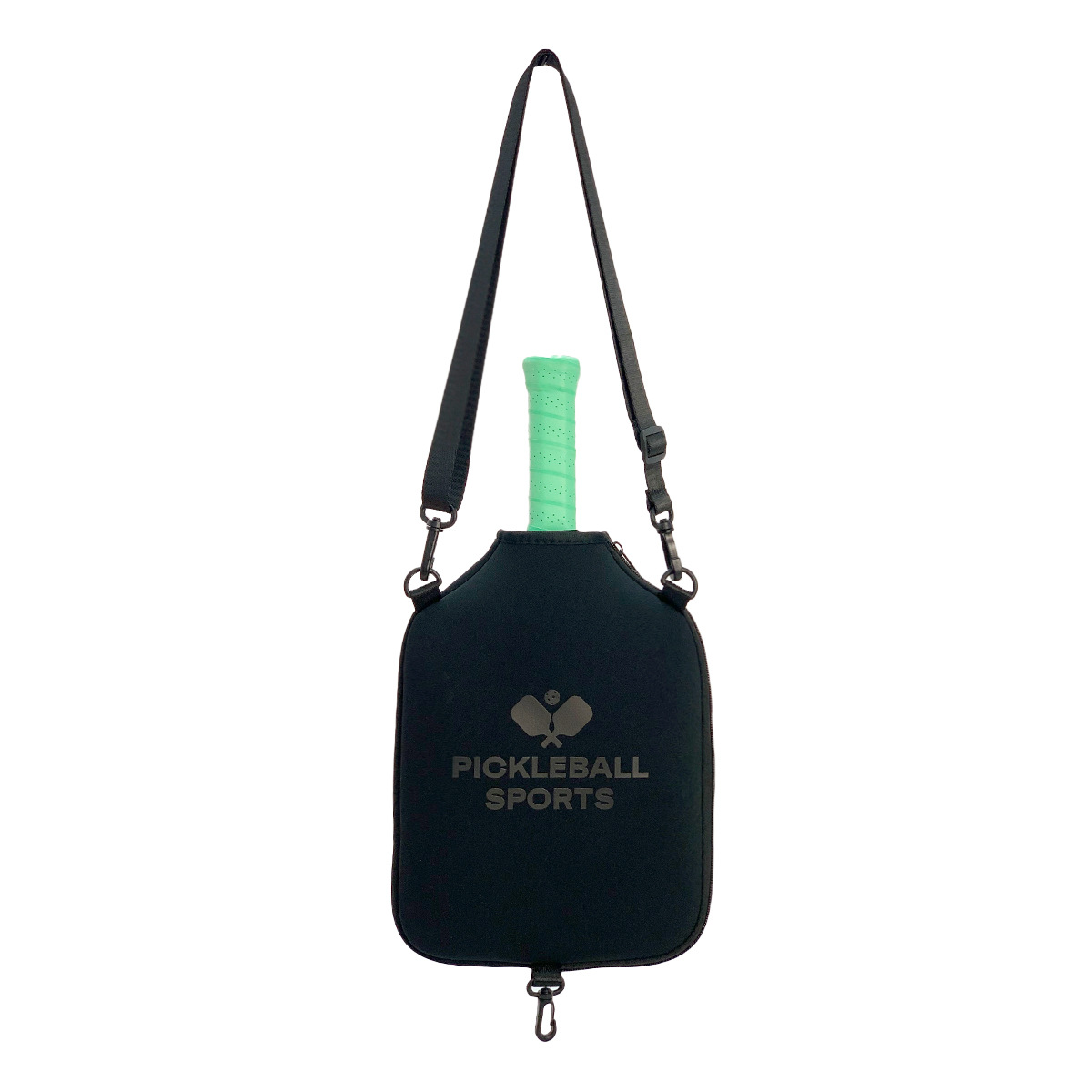 SA01 Black Neoprene Pickleball Paddle Cover (racket not included)  - Protective Crossbody Bag with Adjustable Shoulder Strap and Fence Hook - Universal Lightweight Paddle Case for All Skill Levels - Image 4
