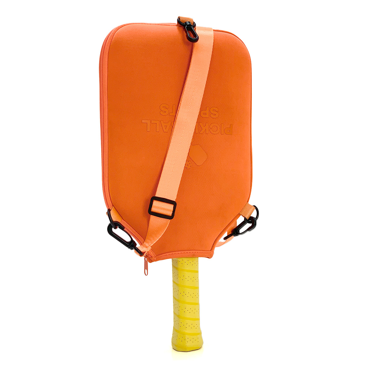 SA02 Orange Neoprene Pickleball Paddle Cover (racket not included)  - Protective Crossbody Bag with Adjustable Shoulder Strap and Fence Hook - Universal Lightweight Paddle Case for All Skill Levels - Image 2
