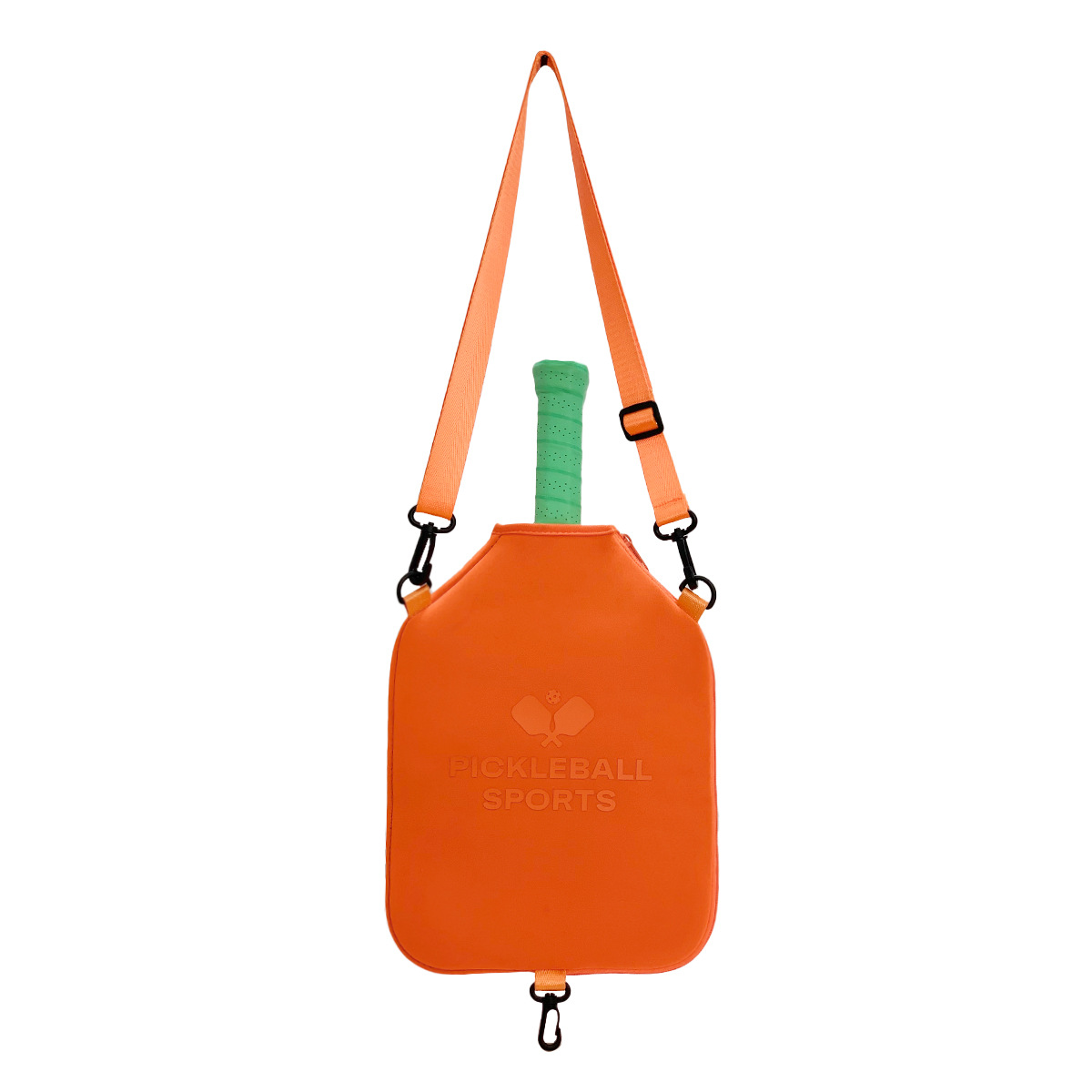 SA02 Orange Neoprene Pickleball Paddle Cover (racket not included)  - Protective Crossbody Bag with Adjustable Shoulder Strap and Fence Hook - Universal Lightweight Paddle Case for All Skill Levels - Image 4