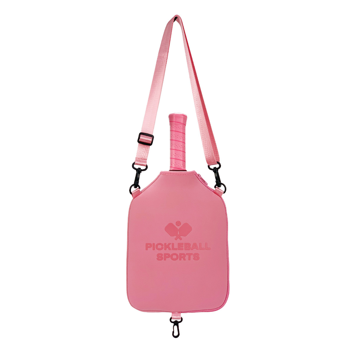 SA03 Pink Neoprene Pickleball Paddle Cover (racket not included)  - Protective Crossbody Bag with Adjustable Shoulder Strap and Fence Hook - Universal Lightweight Paddle Case for All Skill Levels - Image 4