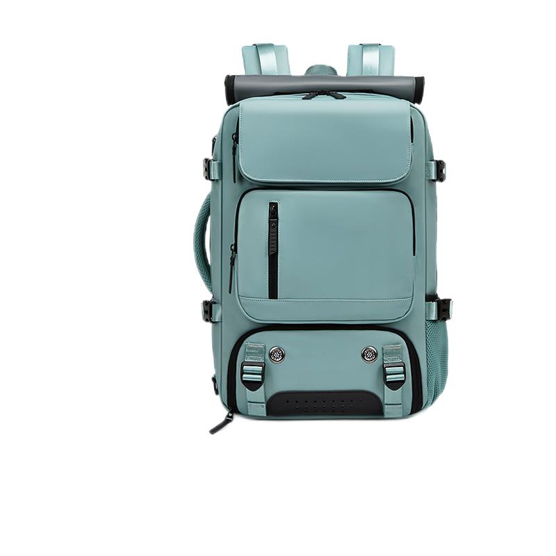Green Large Capacity 16-Inch Laptop Travel Backpack - Anti-Theft Professional Business Bag with Spring Buckle - Durable Oxford Cloth Outdoor Rucksack for Men and Women - Image 1