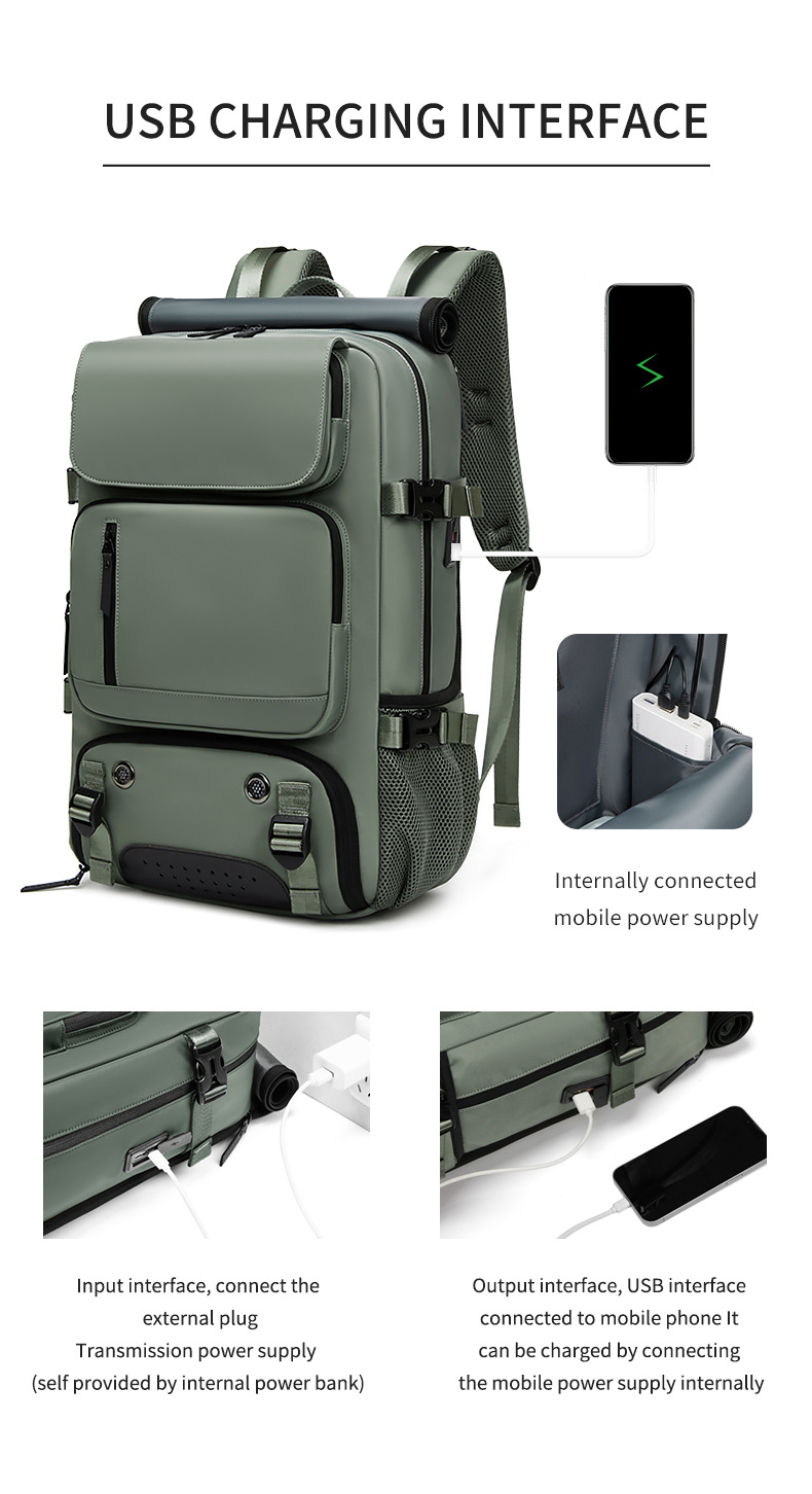Pink Large Capacity 16-Inch Laptop Travel Backpack - Anti-Theft Professional Business Bag with Spring Buckle - Durable Oxford Cloth Outdoor Rucksack for Men and Women - Image 6