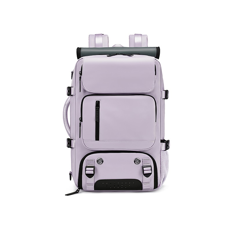 Purple Large Capacity 16-Inch Laptop Travel Backpack - Anti-Theft Professional Business Bag with Spring Buckle - Durable Oxford Cloth Outdoor Rucksack for Men and Women - Image 1