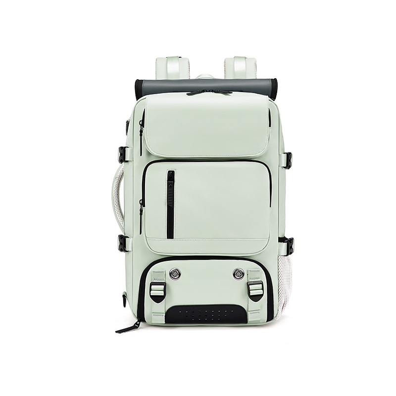 Mint Green Large Capacity 16-Inch Laptop Travel Backpack - Anti-Theft Professional Business Bag with Spring Buckle - Durable Oxford Cloth Outdoor Rucksack for Men and Women - Image 1