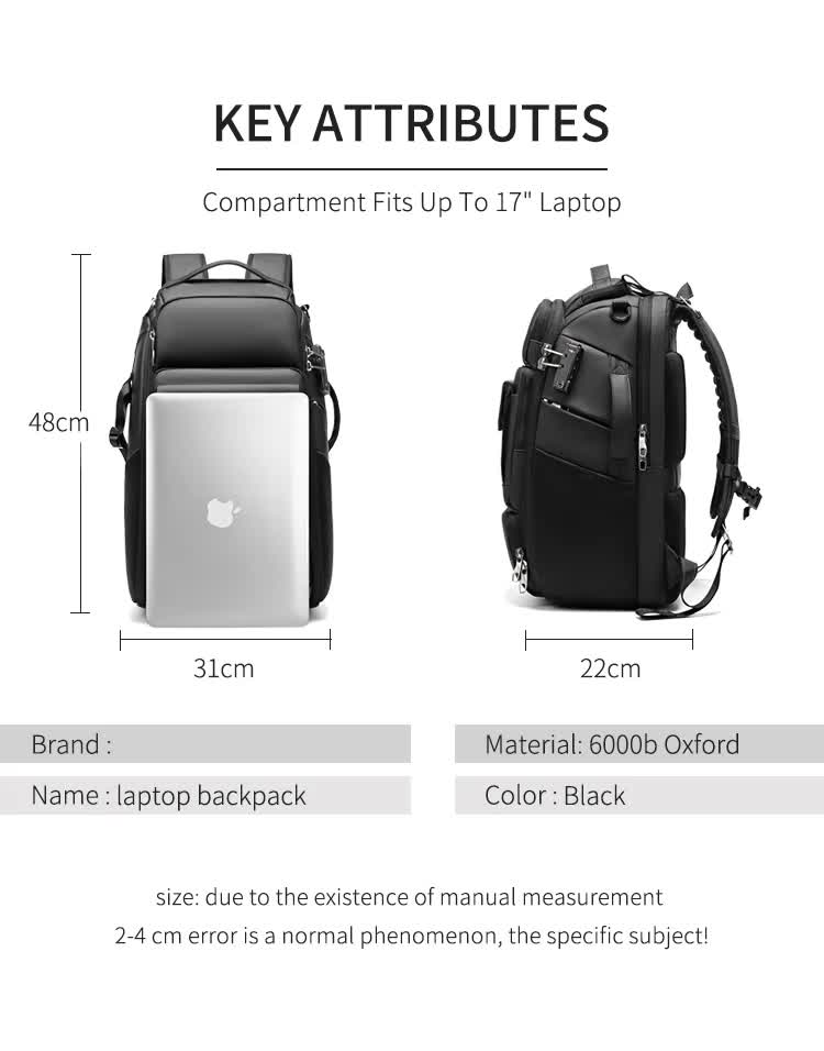 Professional Large Capacity Camera Backpack - Waterproof Anti-Theft DSLR Mirrorless Bag with 17-Inch Laptop Compartment and TSA Combination Lock for Travel and Business - Image 2
