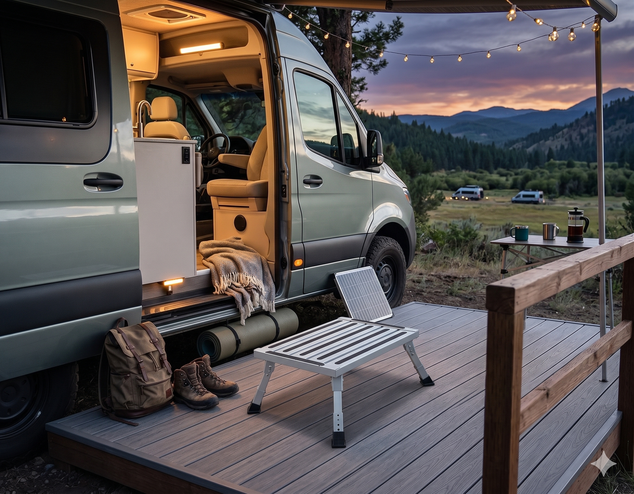 Heavy Duty Aluminum Folding Step Stool - Portable RV Platform and Work Bench with Non-Slip Surface - Collapsible Multi-Purpose Step for Camping, Home, and Outdoor Use - Image 2