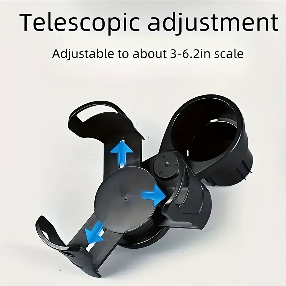3 PCS Black 2-in-1 Universal Car Cup Holder Expander - 360 Degree Rotating Multifunctional Beverage Rack, Adjustable Upper Base Storage Organizer for Water Bottles, Coffee Mugs and Fast Food Cups - Image 6