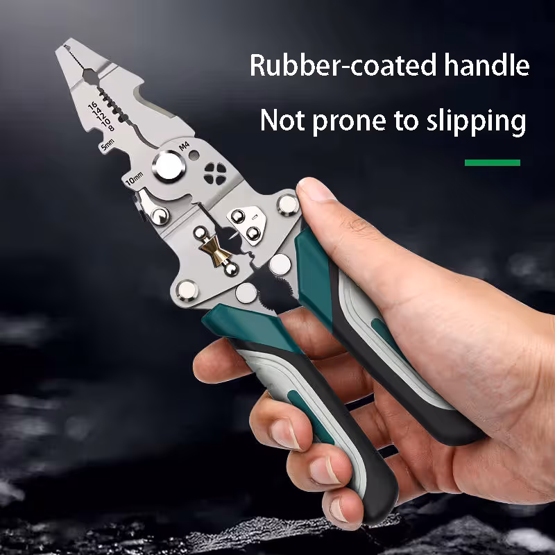 3PCS Professional 10-in-1 Folding Multi-functional Wire Stripper and Pliers - Heavy Duty Electrician's Tool for Stripping, Cutting, Crimping, and Splitting - Compact and Portable Design - Image 2