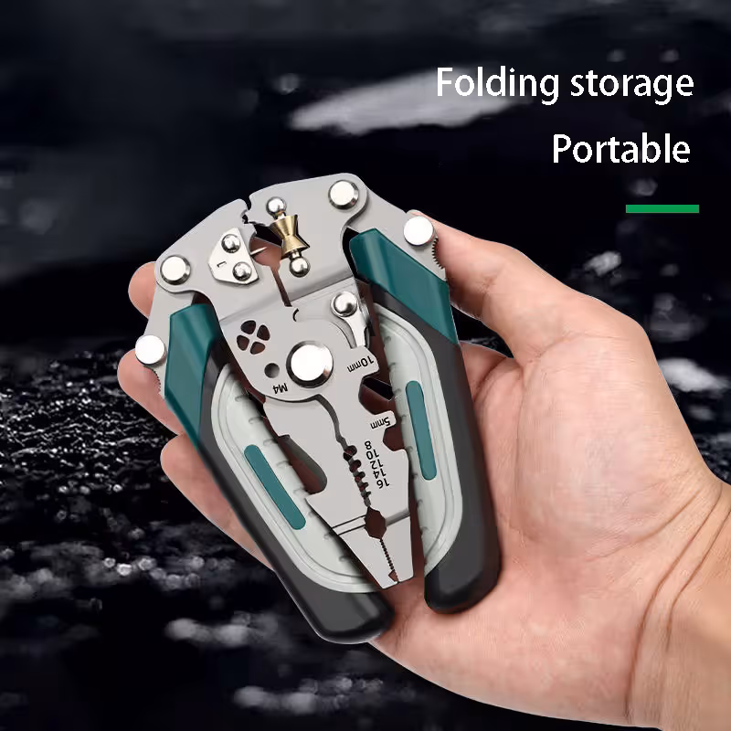 3PCS Professional 10-in-1 Folding Multi-functional Wire Stripper and Pliers - Heavy Duty Electrician's Tool for Stripping, Cutting, Crimping, and Splitting - Compact and Portable Design - Image 3