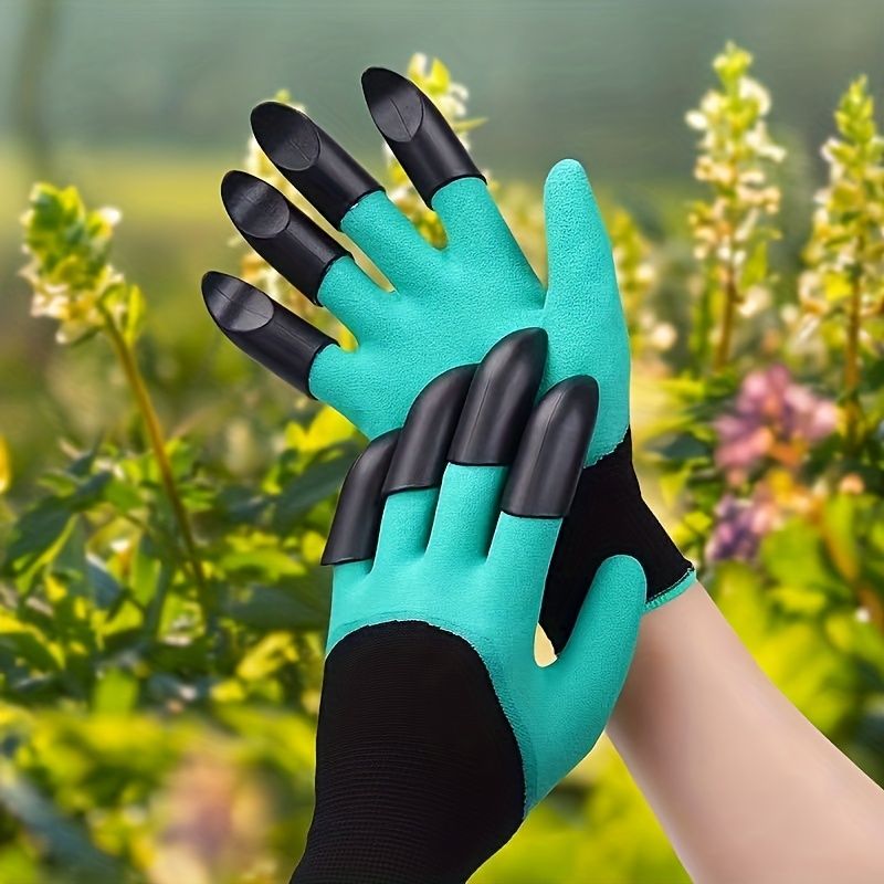 10 Pairs Professional Gardening Gloves with Integrated Digging Claws - Thorn-Proof  and Waterproof Landscape Gloves for Planting, Seeding, and Yard Work - One Size Fits All - Image 1