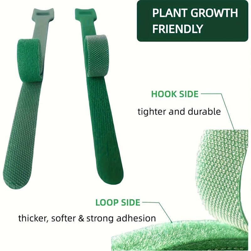 400 pcs Reusable Hook and Loop Cable Ties - 6-Inch T-Type Nylon Fastening Straps for Office Cable Management and Garden Plant Support, Interconnectable Design, Green - Image 5