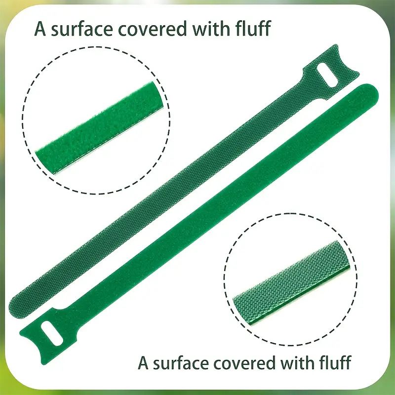 400 pcs Reusable Hook and Loop Cable Ties - 6-Inch T-Type Nylon Fastening Straps for Office Cable Management and Garden Plant Support, Interconnectable Design, Green - Image 8