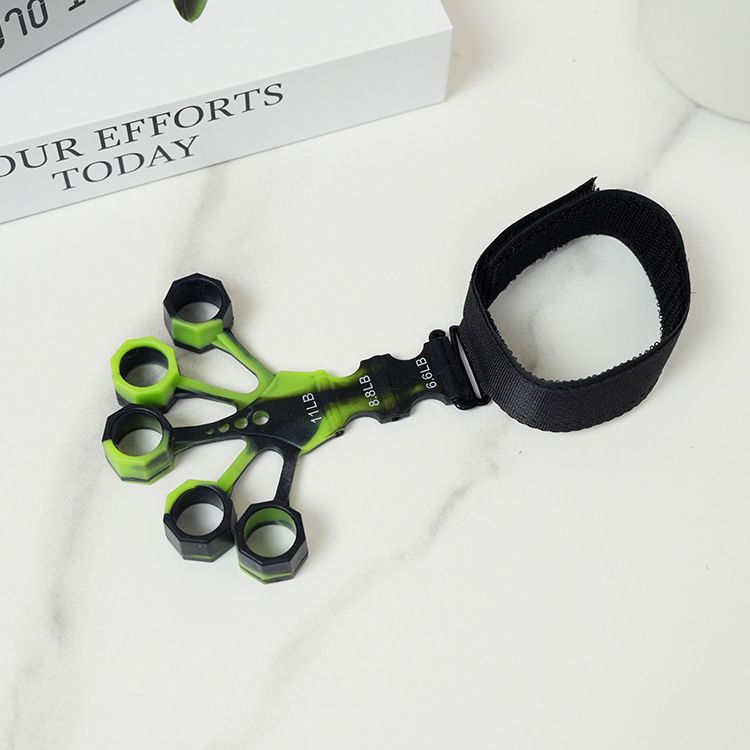 10 pcs Green Finger Exerciser and Hand Strengthener - Adjustable Silicone Grip Strength Trainer for Physical Therapy, Athletes and Musicians - 13LB to 21LB Resistance Levels - Image 1