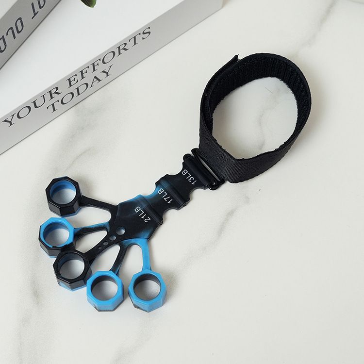 10 pcs Blue Finger Exerciser and Hand Strengthener - Adjustable Silicone Grip Strength Trainer for Physical Therapy, Athletes and Musicians - 13LB to 21LB Resistance Levels - Image 1