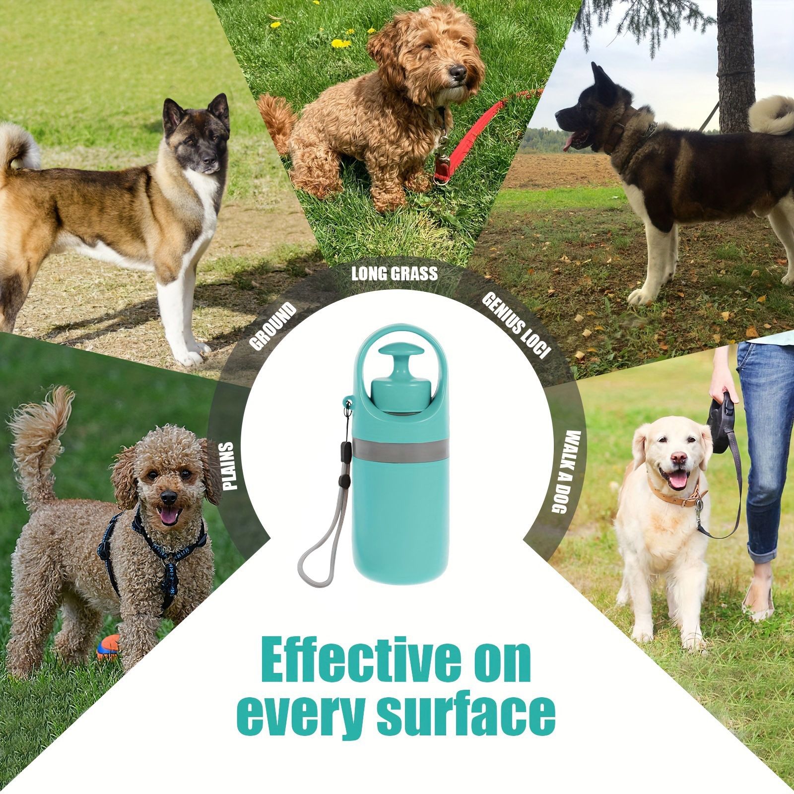 Blue Portable 6-Claw Pet Pooper Scooper - Hands-Free Dog Waste Picker with Integrated Bag Dispenser and Storage Cap - Lightweight Sanitary Waste Removal Tool for Outdoor Walking and Travel - Image 3