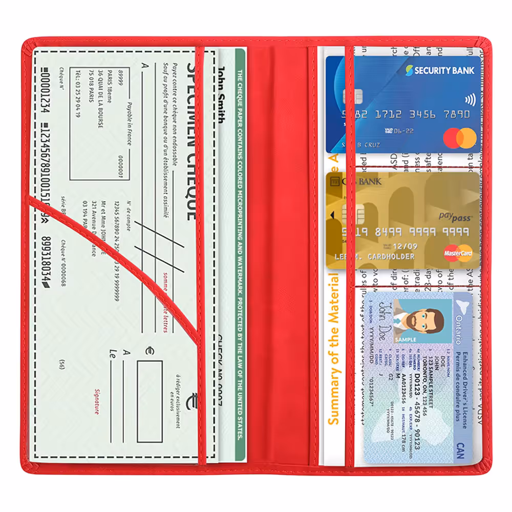 3 Pcs Premium PU Leather Car Registration and Insurance Holder - Slim Auto Document Organizer, Driver's License Wallet and Travel Passport Folder - Gray - Image 2