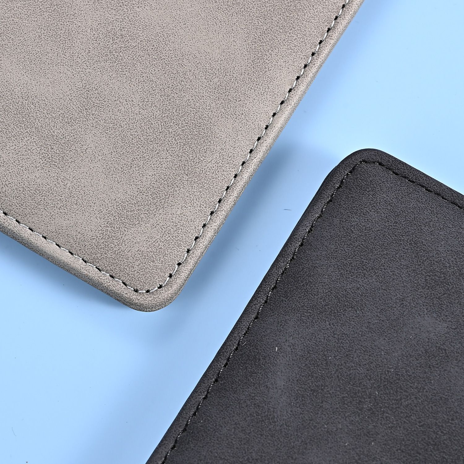 3 Pcs Premium PU Leather Car Registration and Insurance Holder - Slim Auto Document Organizer, Driver's License Wallet and Travel Passport Folder - Sky Blue - Image 6