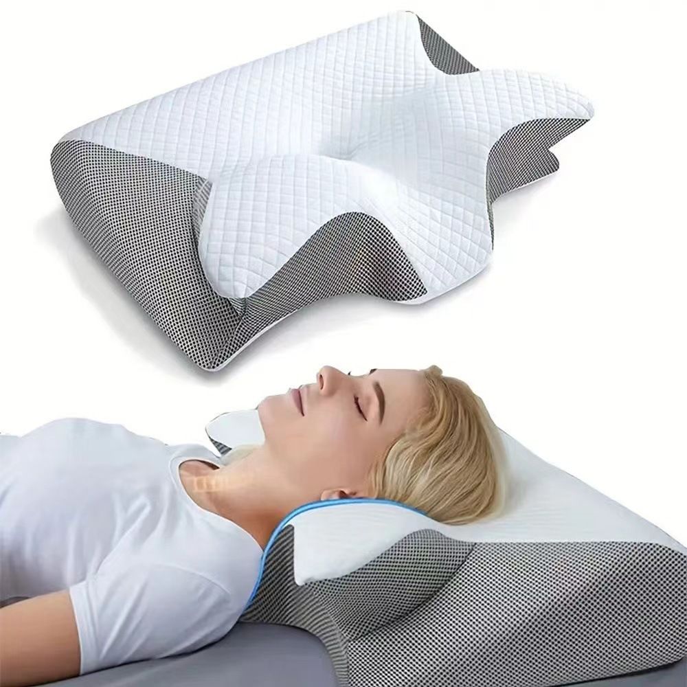 Cervical Memory Foam Pillow - Butterfly Contour Ergonomic Neck Support - 100% Slow Rebound Orthopedic Design for Side and Back Sleepers - Breathable Mesh with Washable Cover - Image 6