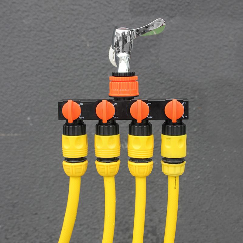 2pcs Orange 4-Way Garden Hose Splitter - Multi-Outlet Tap Manifold with Individual Control Valves - Universal Fit for 1/2 inch 3/4 inch and 1 inch Taps - Durable ABS Irrigation Water Distributor - Image 2