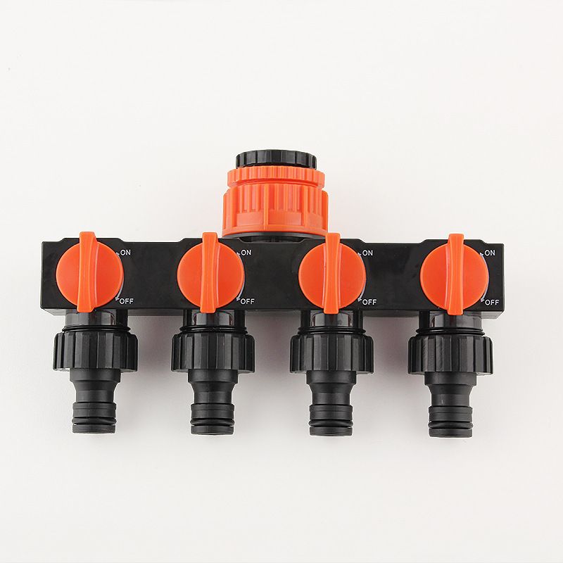 2pcs Orange 4-Way Garden Hose Splitter - Multi-Outlet Tap Manifold with Individual Control Valves - Universal Fit for 1/2 inch 3/4 inch and 1 inch Taps - Durable ABS Irrigation Water Distributor - Image 5