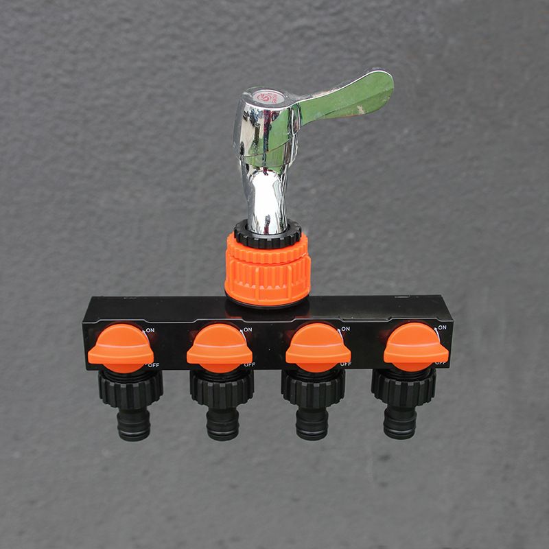 2pcs Orange 4-Way Garden Hose Splitter - Multi-Outlet Tap Manifold with Individual Control Valves - Universal Fit for 1/2 inch 3/4 inch and 1 inch Taps - Durable ABS Irrigation Water Distributor - Image 7