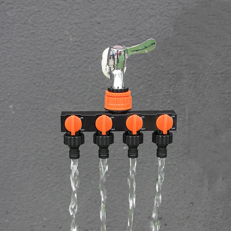 2pcs Orange 4-Way Garden Hose Splitter - Multi-Outlet Tap Manifold with Individual Control Valves - Universal Fit for 1/2 inch 3/4 inch and 1 inch Taps - Durable ABS Irrigation Water Distributor - Image 8