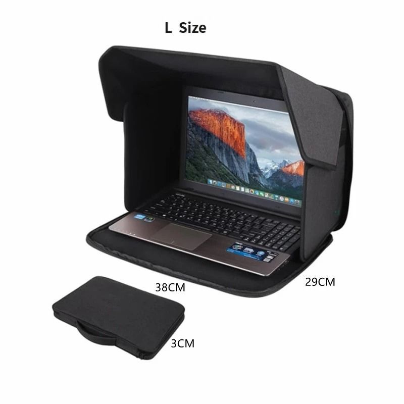 Laptop Sun Shade and Outdoor Privacy Hood - Fits Laptops up to 16 Inches Size L - Anti-Glare Screen Shield, Portable Foldable Design, Remote Work Essential for Park Beach and Outdoor Office Use - Image 1