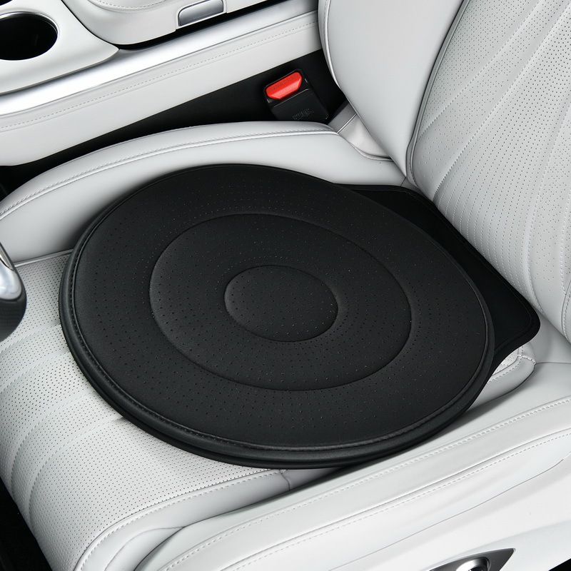 Black 360 Degree Rotating Car Seat Cushion - 53cm Nano Tech Swivel Mobility Aid - Easy Vehicle Entry and Exit for Seniors, Breathable Non Slip Ergonomic Support for Home Office and Travel - Image 1