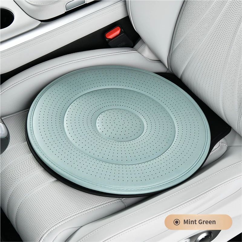 Mint Green 360 Degree Rotating Car Seat Cushion - 53cm Nano Tech Swivel Mobility Aid - Easy Vehicle Entry and Exit for Seniors, Breathable Non Slip Ergonomic Support for Home Office and Travel - Image 1