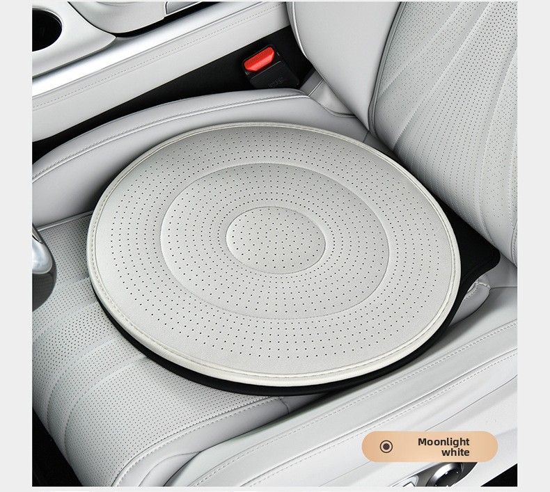Moonlight White 360 Degree Rotating Car Seat Cushion - 53cm Nano Tech Swivel Mobility Aid - Easy Vehicle Entry and Exit for Seniors, Breathable Non Slip Ergonomic Support for Home Office and Travel - Image 1