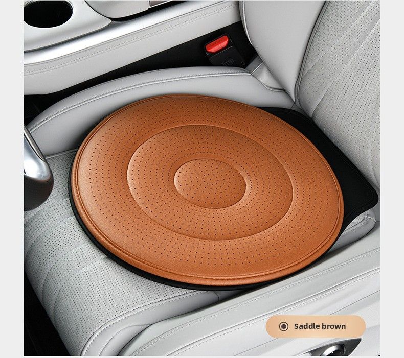 Saddle Brown 360 Degree Rotating Car Seat Cushion - 53cm Nano Tech Swivel Mobility Aid - Easy Vehicle Entry and Exit for Seniors, Breathable Non Slip Ergonomic Support for Home Office and Travel - Image 1