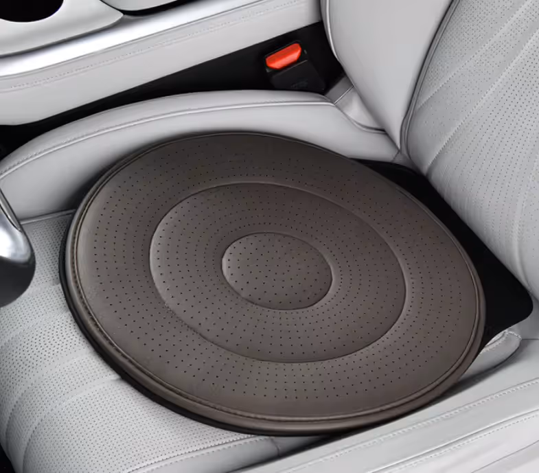 Coffee 360 Degree Rotating Car Seat Cushion - 53cm Nano Tech Swivel Mobility Aid - Easy Vehicle Entry and Exit for Seniors, Breathable Non Slip Ergonomic Support for Home Office and Travel - Image 1